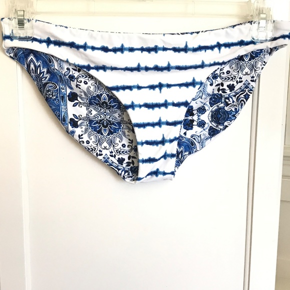 SEAFOLLY Bikini Bottom Hipster Mandala Reversible French Blue Women’s Size 10 - Picture 4 of 14